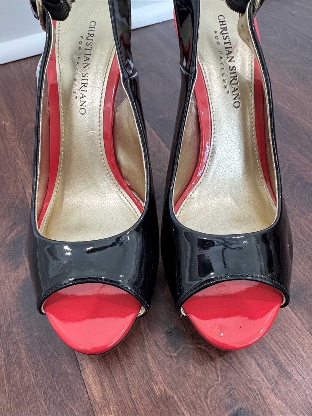 Christian Siriano Black Patent High Heels Slingback, adjustable buckle, size 7.5 - Picture 6 of 8